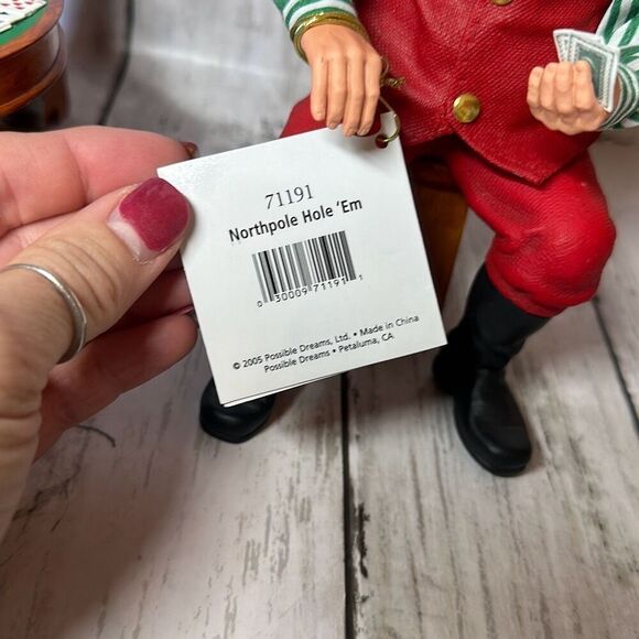 Clothique Possible Dreams NorthPole Hole 'Em Poker Card Santa Elf Reindeer 2005 - Picture 5 of 11